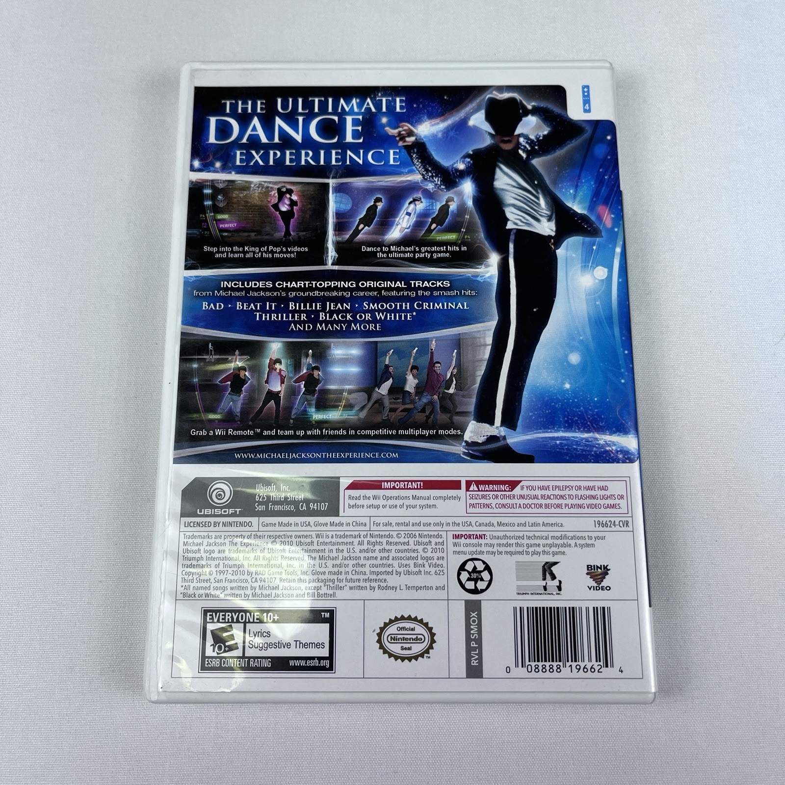 Michael Jackson: The Experience (Nintendo Wii) CIB Complete US Walmart Exclusive
