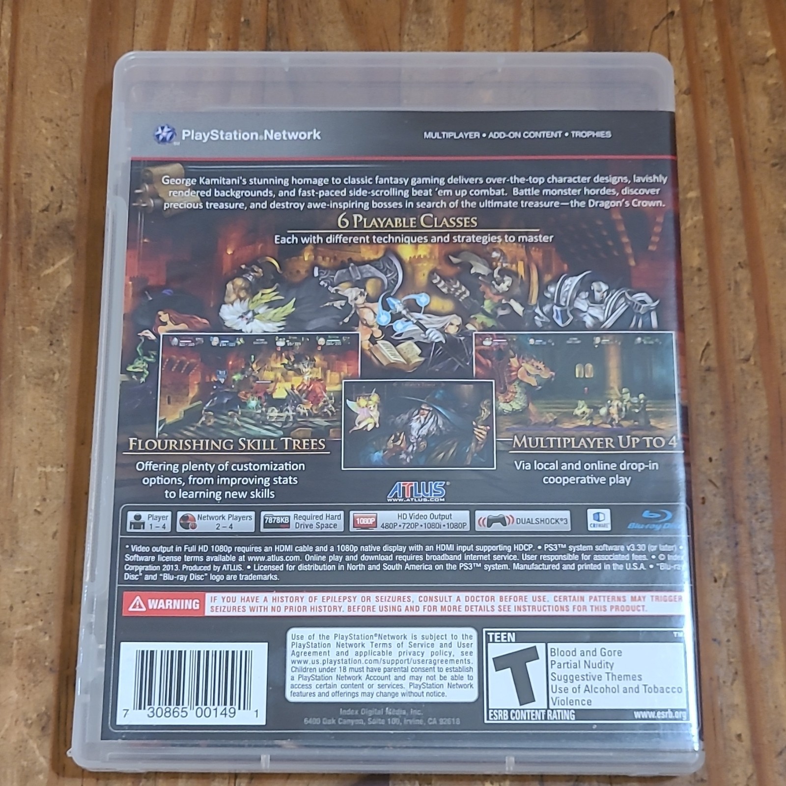 Dragon’s Crown PS3 2013 ATLUS CIB NTSC-U/C Multiplayer