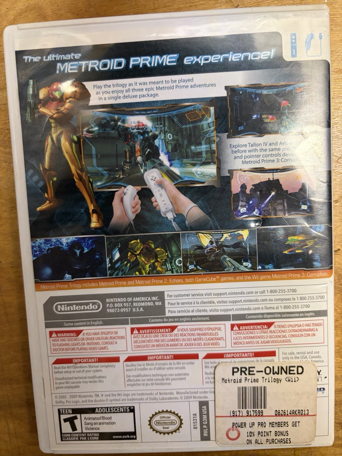 Metroid Prime Trilogy Nintendo Wii Collectors Game