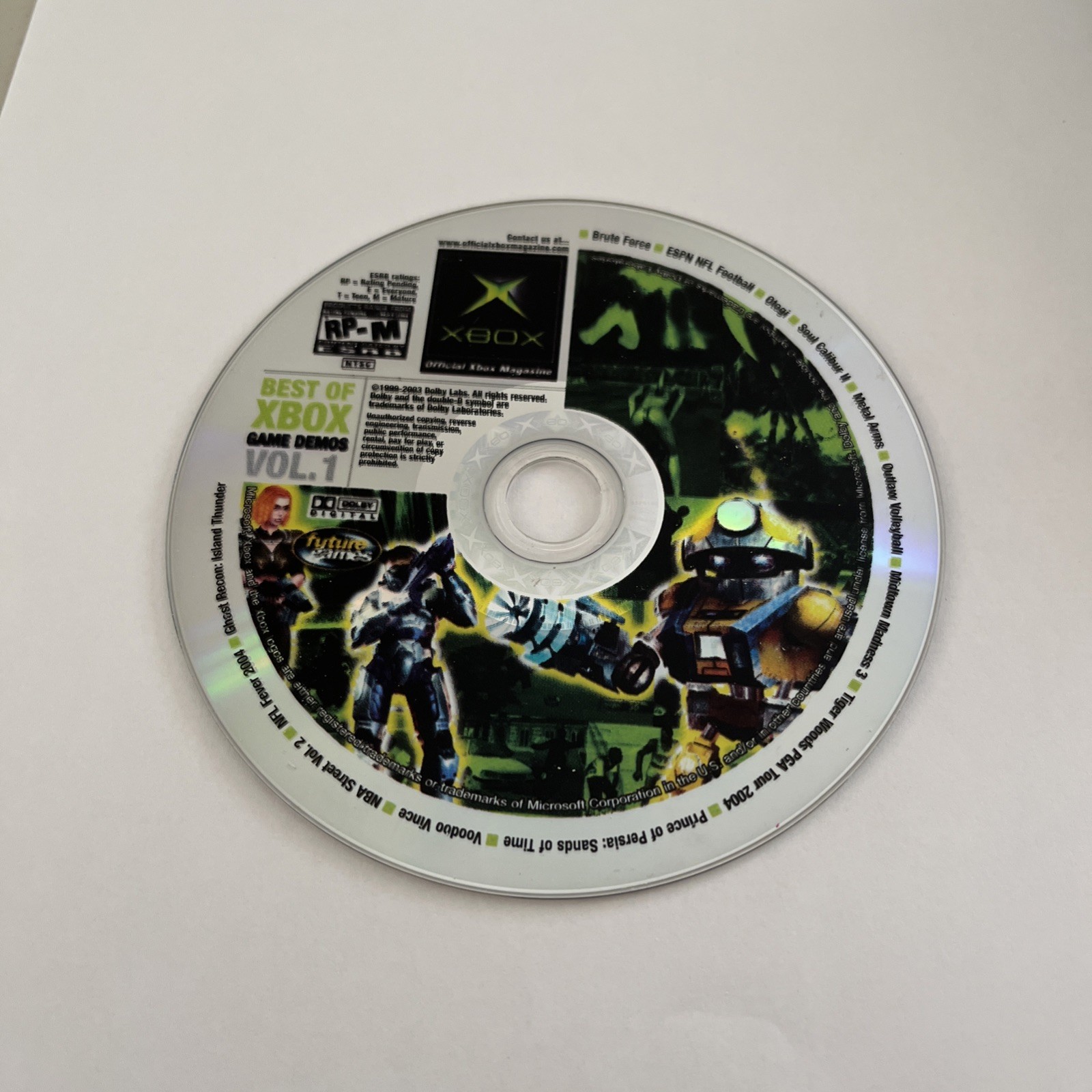 Best Of XBOX Games Demo Disc VOL. 1 (Xbox, 2003) Disc Only