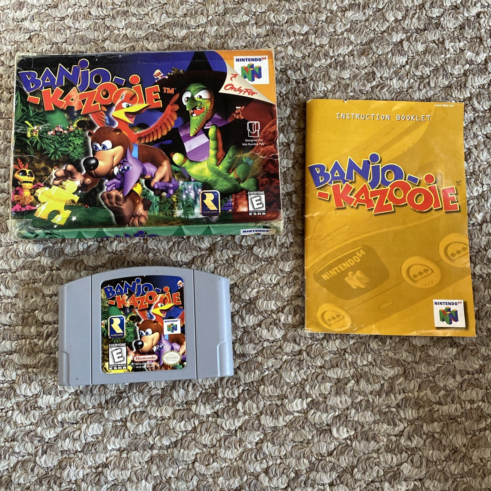 Banjo-Kazooie (Nintendo 64, 1998) With Box And Manual