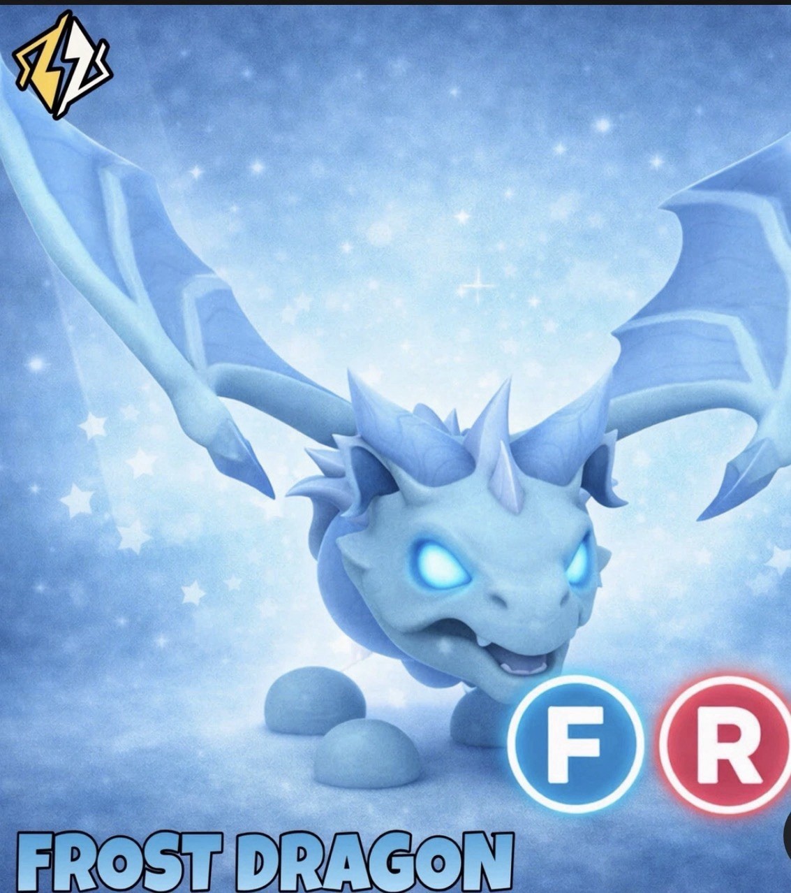 Roblox Adopt Me! Frost Dragon Flyable and Rideable.
