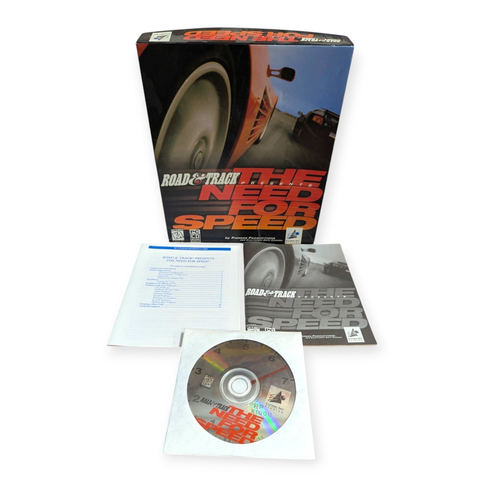 Road & Track Presents The Need for Speed PC CD-ROM Big Box 1995 Vintage EA CIB