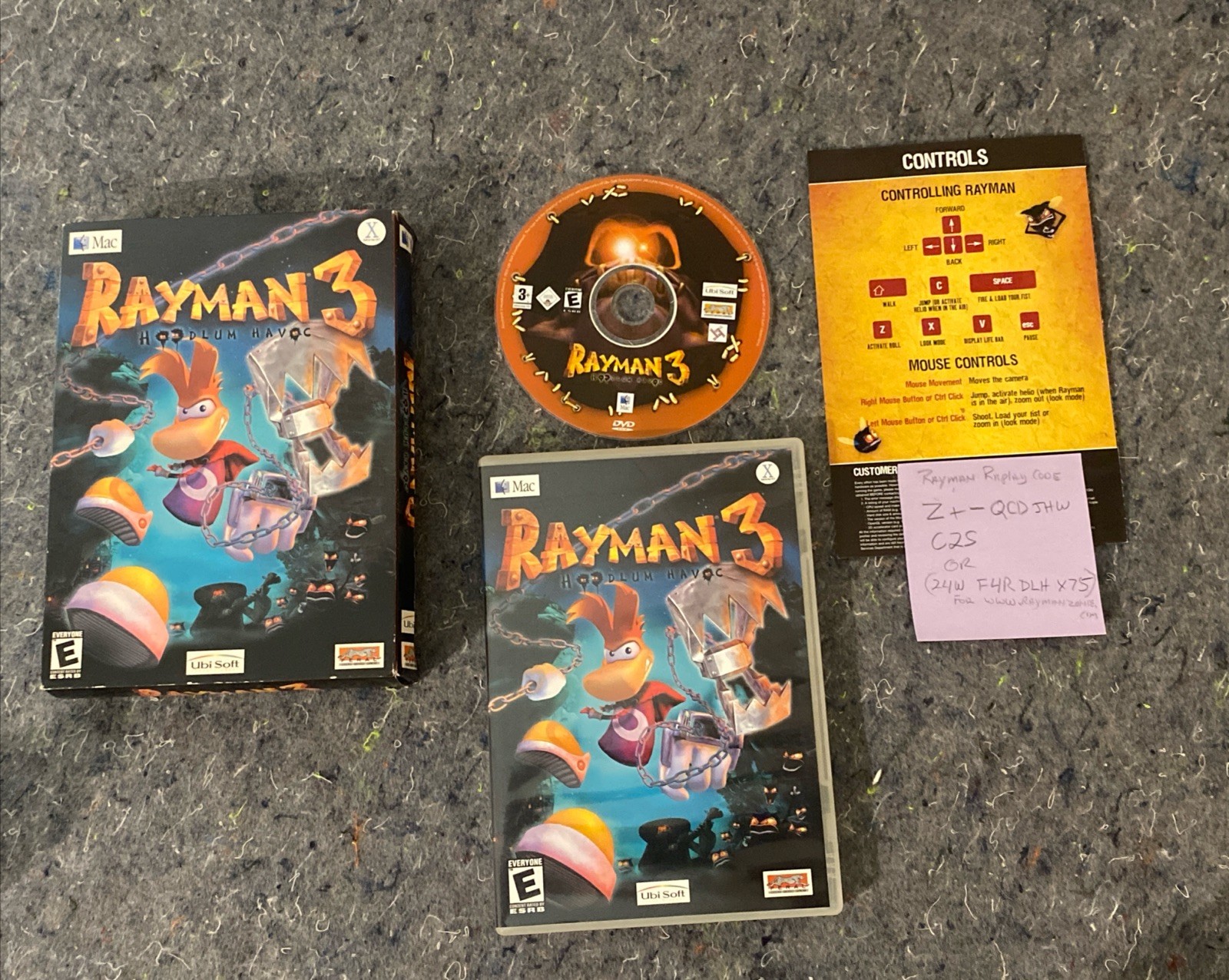 Rayman 3 Hoodlum Havoc Mac Big Box PC Feral Interactive Complete In Box Rare PC