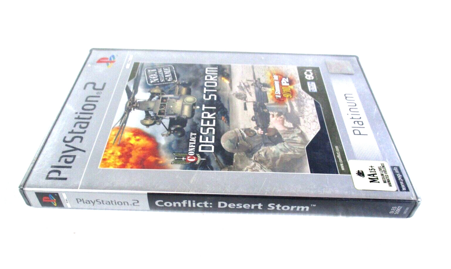 Conflict Desert Storm Platinum PS2 Game MA15+ PAL R4 2002 SCI Game Manual Tested