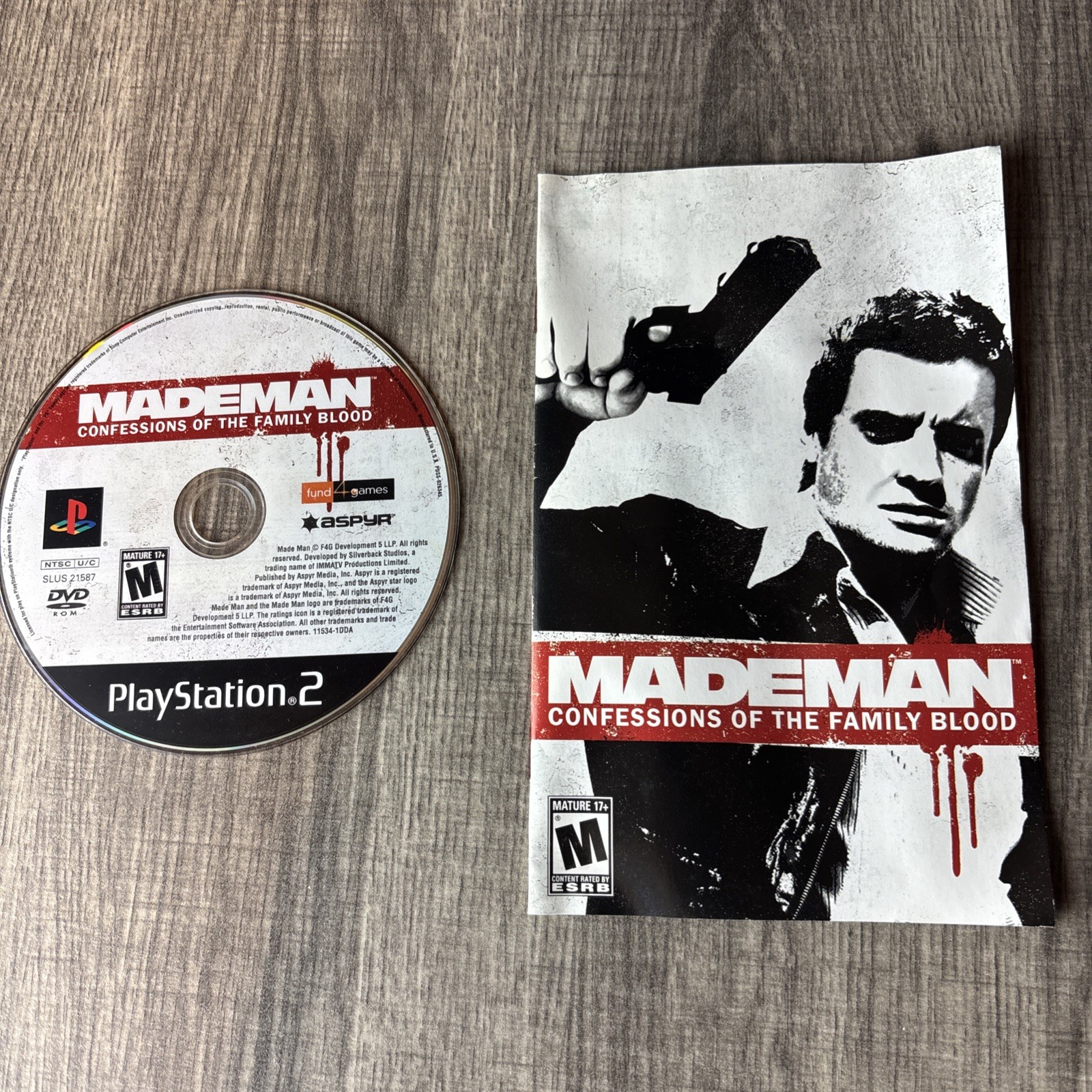 Made Man (Sony PlayStation 2, 2007) PS2 With Manual And Disc Only Tested Working