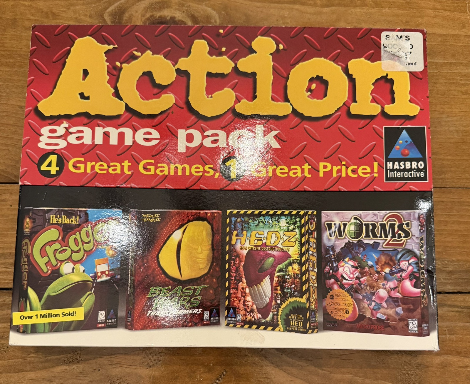 Action Game Pack Hasbro PC CD-ROM Frogger Hedz Worms 2 Beast Wars Triple Play 97