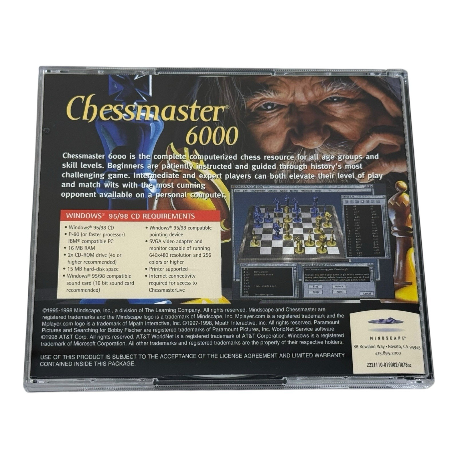 CHESSMASTER 6000 PC GAME Windows 95-98 CD 2 Disks~Excellent Condition!