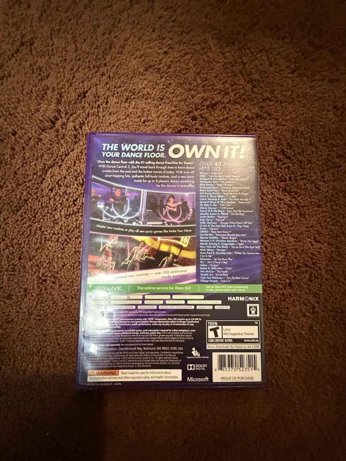 Kinect Dance Central 3 Microsoft Xbox 360 Video Game