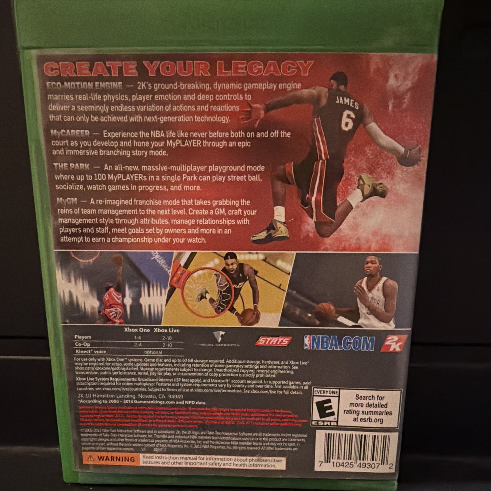 2K NBA 2K14 Microsoft Xbox One NTSC-U/C E Multiplayer Online Case Disc