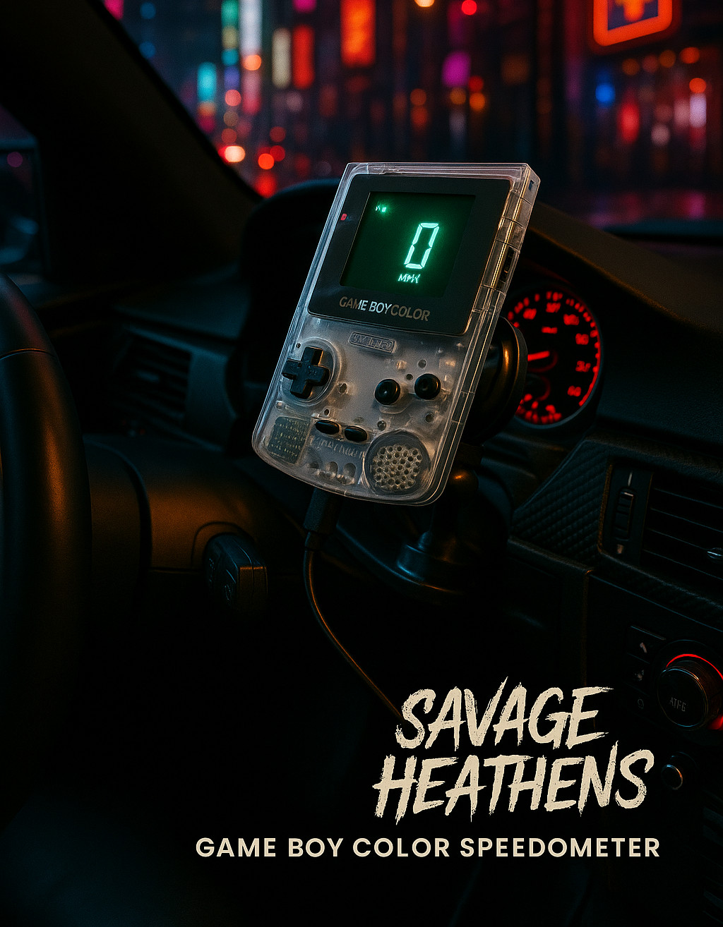 Custom Game Boy Speedometer – GPS-Tracked, USB-Powered | JDM TUNER MUST HAVE |