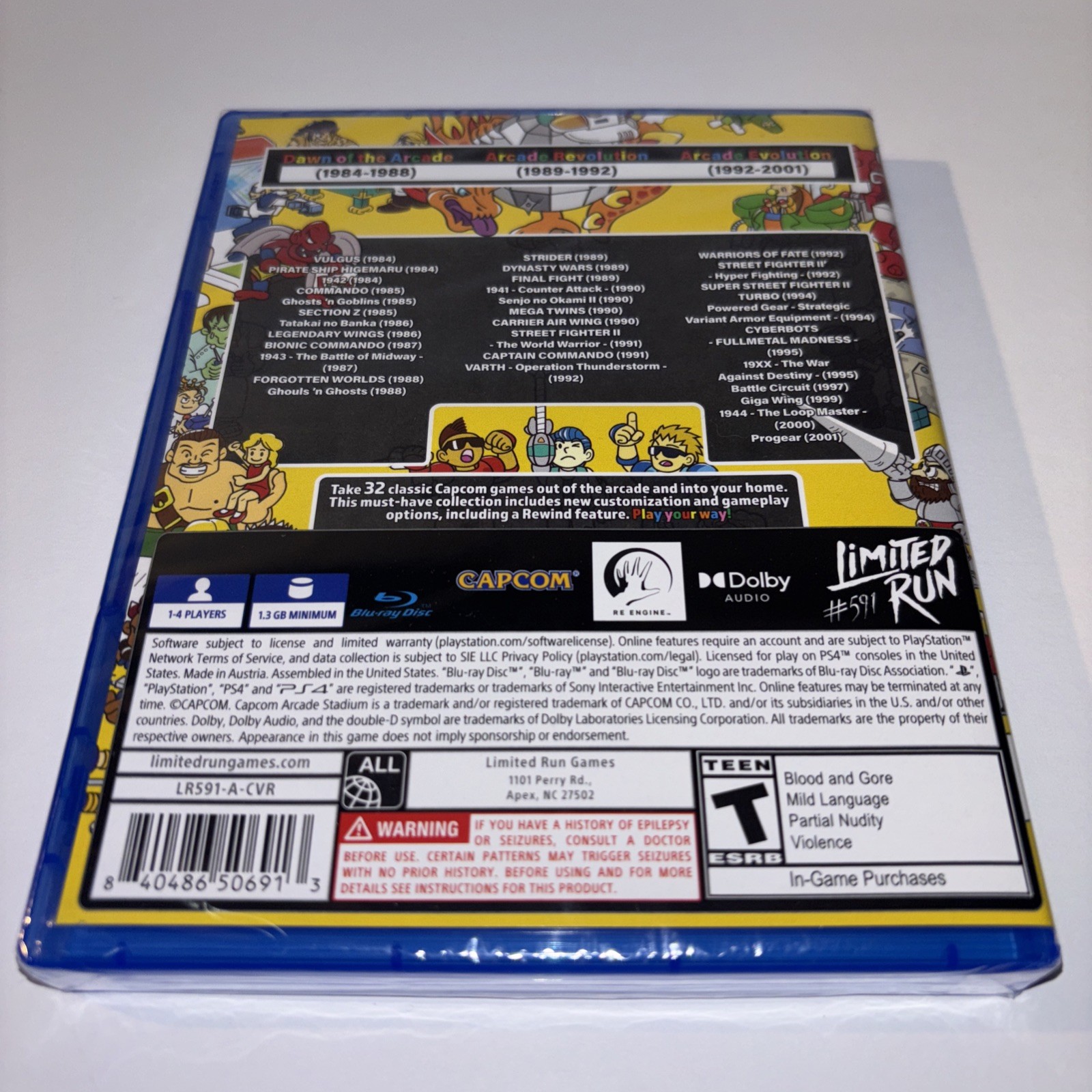 CAPCOM ARCADE STADIUM MAIN COLLECTION ART VARIANT LIMITED RUN GAME U.S. ESRB NEW