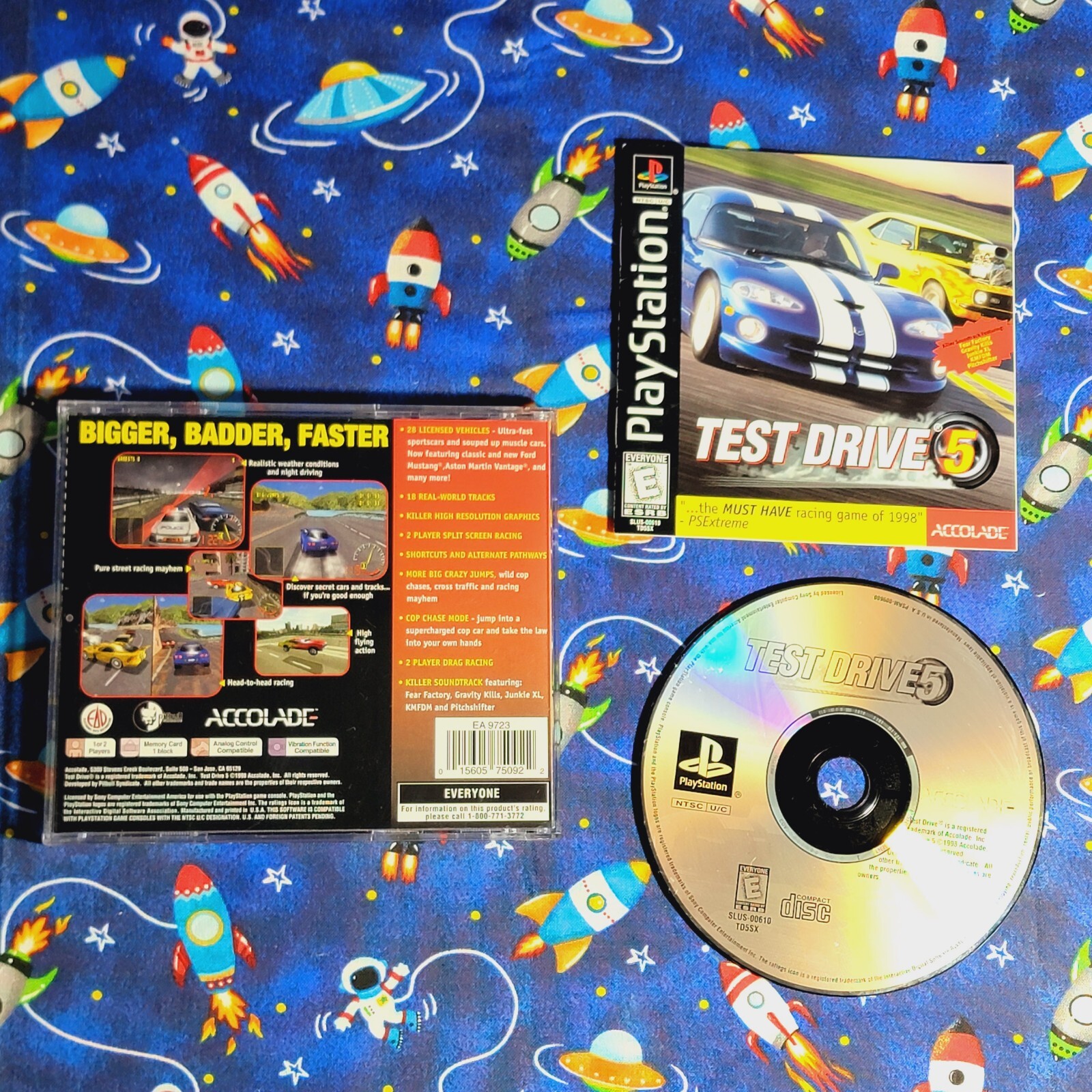 Test Drive 5 (Sony PlayStation 1, 1998) PS1 Complete Tested Black Label