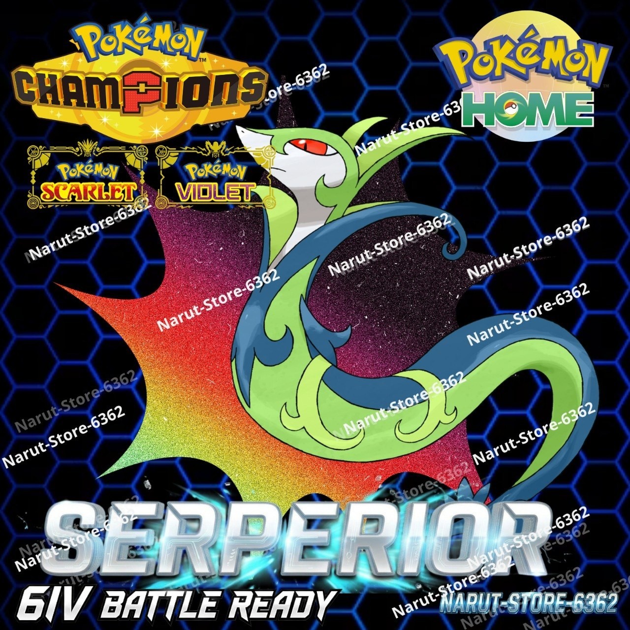 SERPERIOR 🔥6IV SHINY POKEMON HOME🔥Pokemon CHAMPIONS