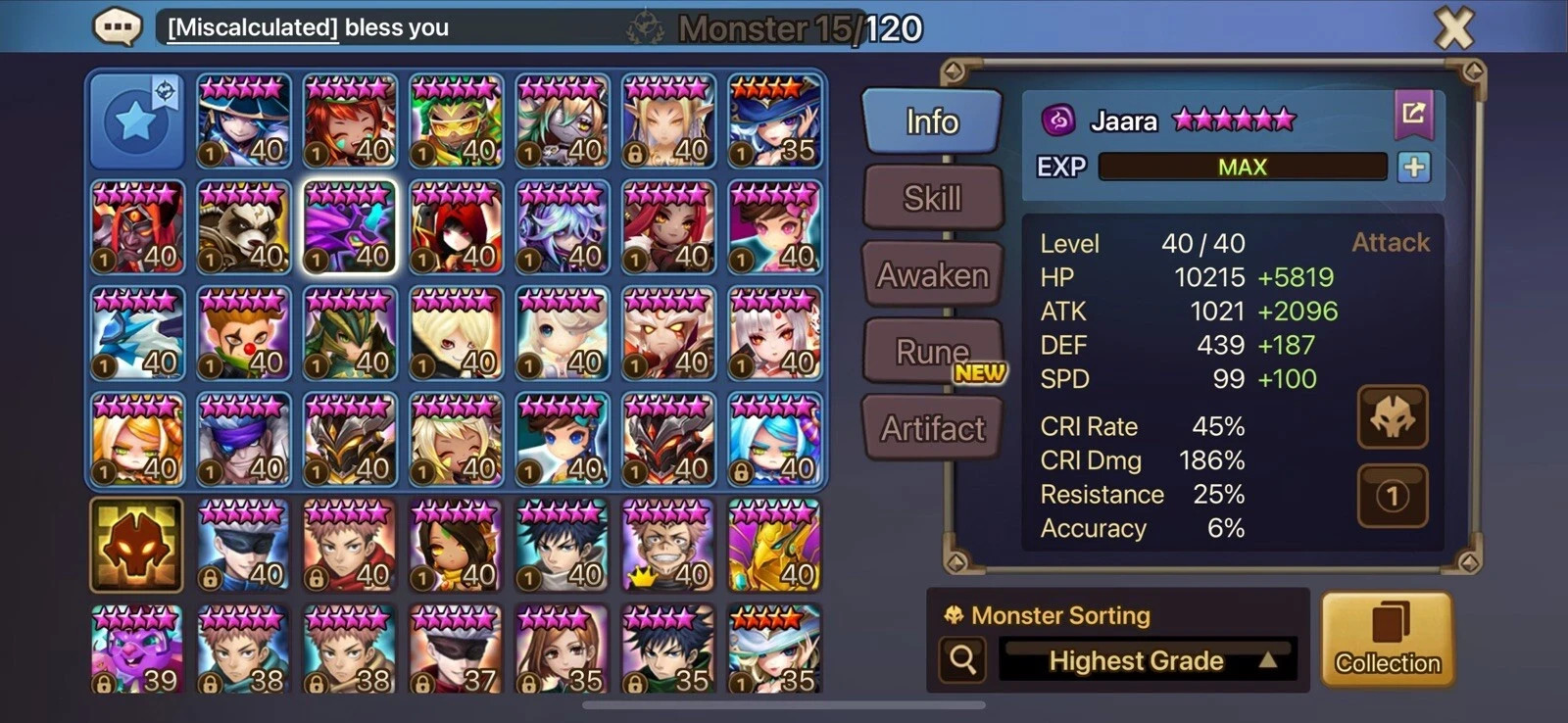 Summoners War Global Server Yeonhong, N1X, Jaara, JJK/Tekken