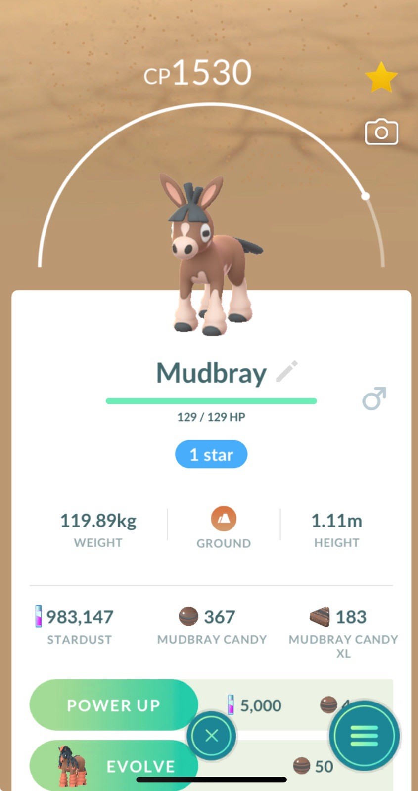 Mudbray Non-Shiny Pokemon Trade Go (Singapore Event)