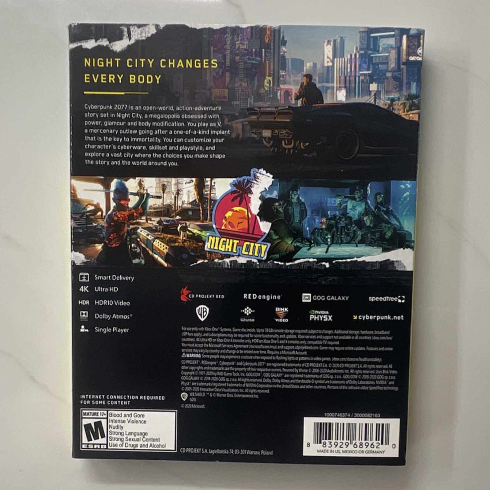 Cyberpunk 2077 (Xbox One, 2020) CD Projekt RED w/ World Compendium, Map, Extras