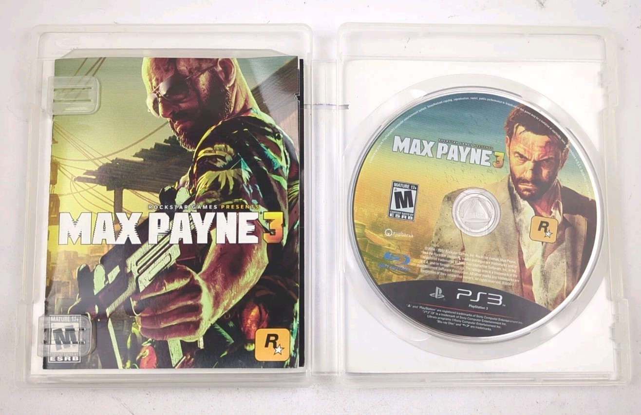 Max Payne Trilogy PS2 PS3 Max Payne 1 2 3 Bundle Lot CIB Rockstar Complete