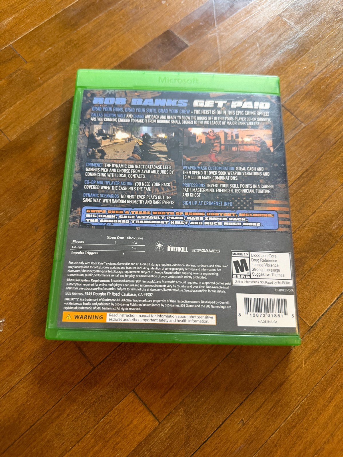 Payday 2: Crimewave (Microsoft Xbox One, 2015)
