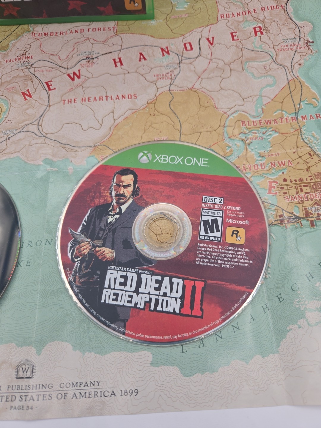 Red Dead Redemption 2 Xbox One + Map Complete Tested Working See Great Conditon