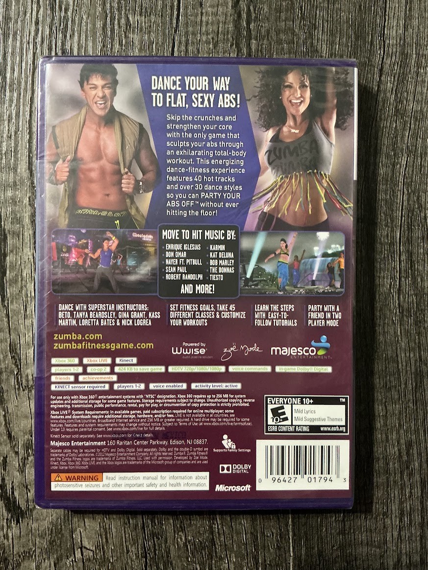 Zumba Fitness Core & Join The Party Xbox 360 Kinect Games Lot One New One Used