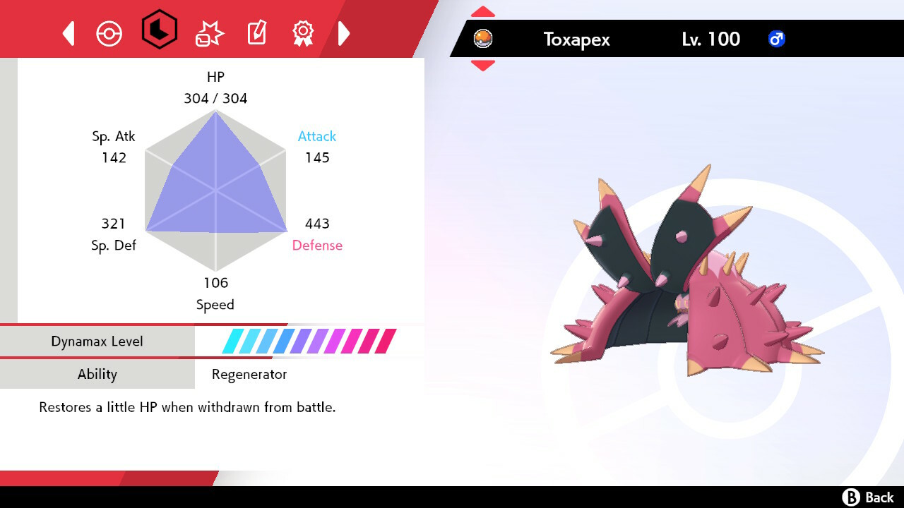 Pokemon Sword and Shield SWSH – Shiny 6IV Max EV Battle-Ready Toxapex