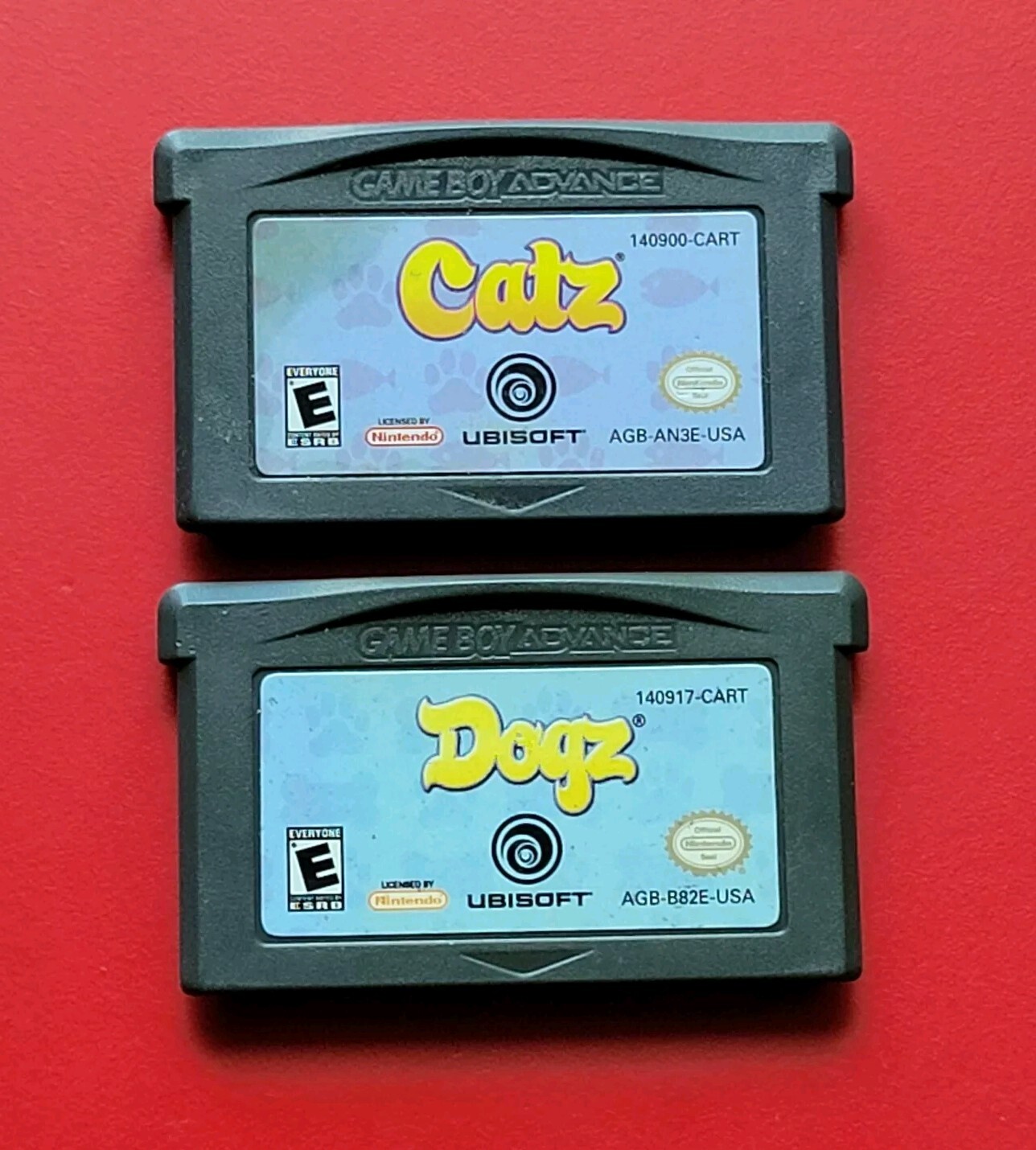 Catz Dogz Nintendo Game Boy Advance Lot 2 UbiSoft Games Cats Dogs Authentic