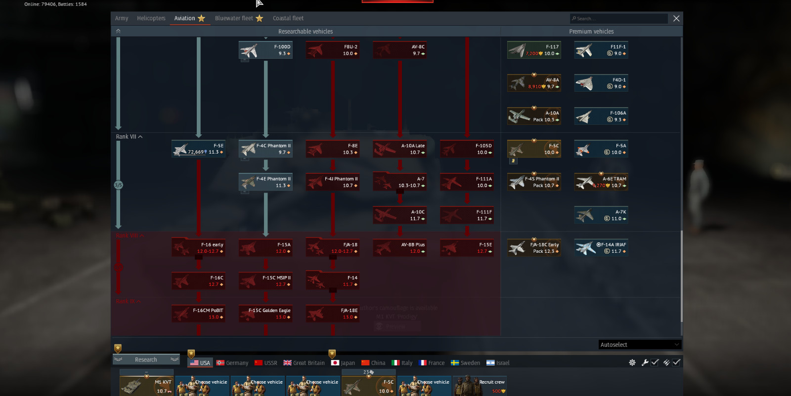 war thunder account MAX TREE CHINA AIR/3 premium tanks/3 premium usa