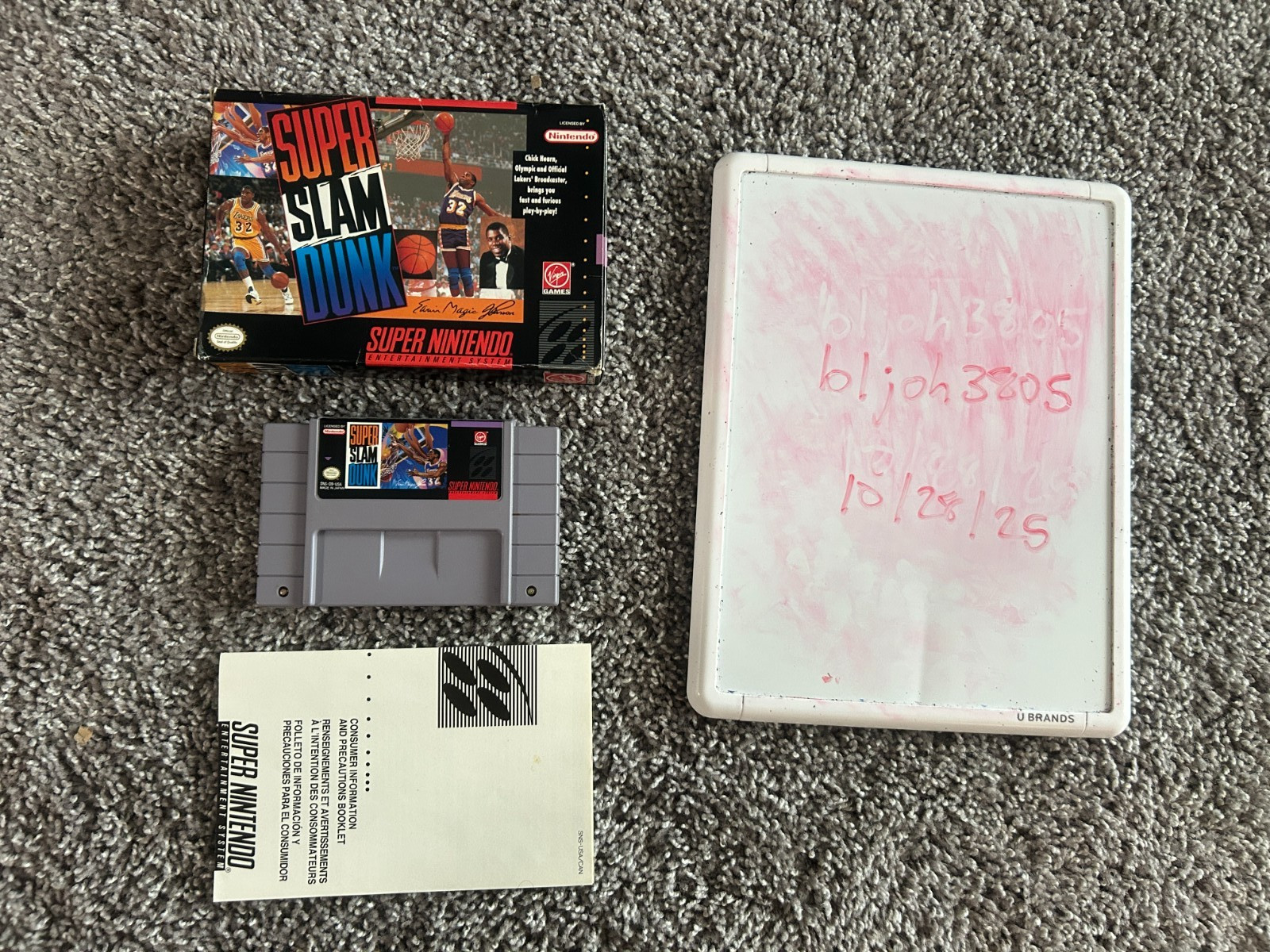 Super Slam Dunk SNES – Comes with box and user manual – Cleaned and tested