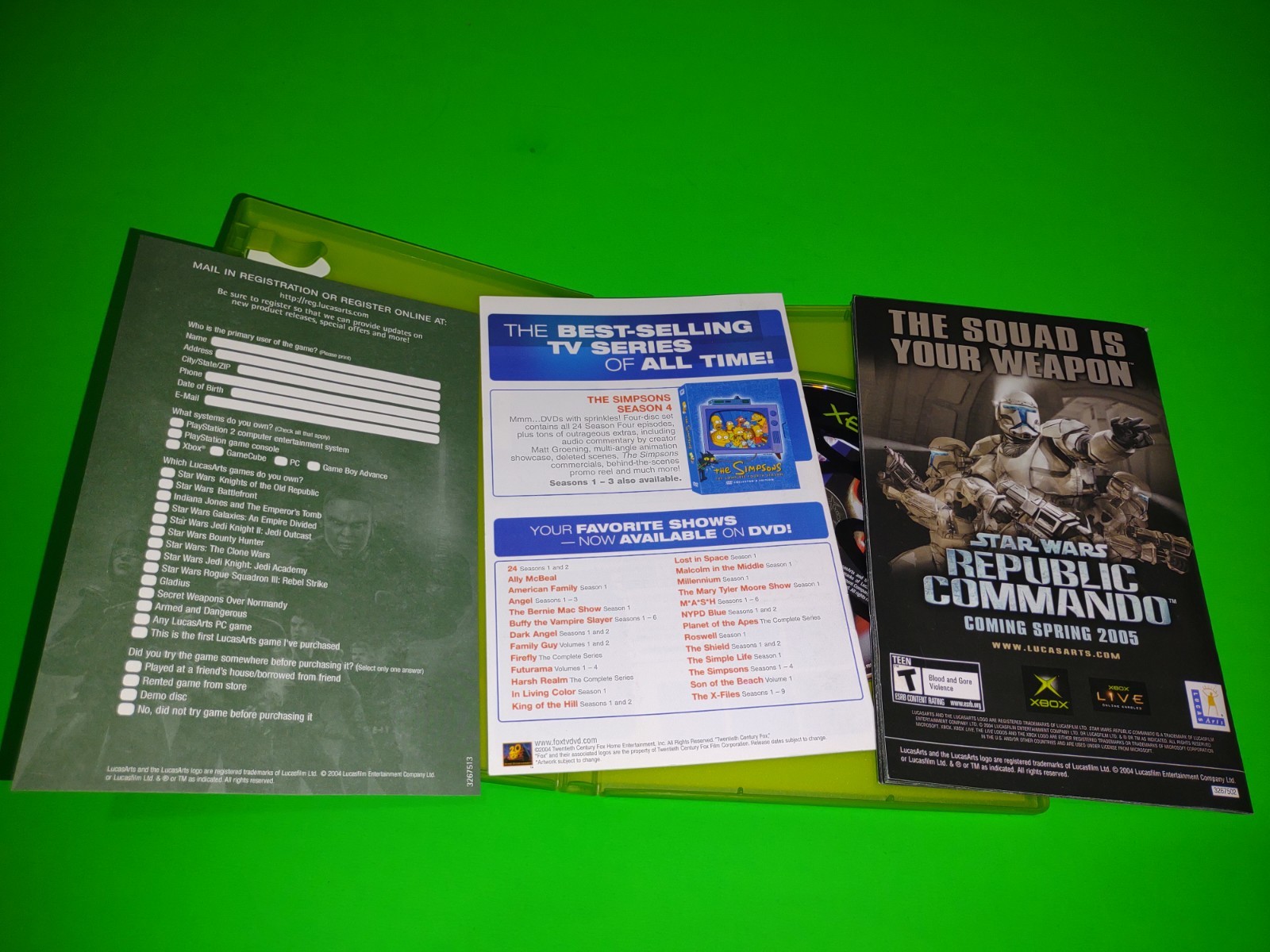 Star Wars Knights of the Old Republic 1 & 2 Xbox CIB Manuals W/REG Cards