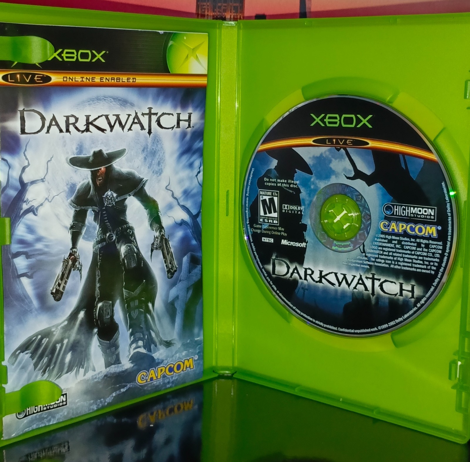 MANHUNT & DARKWATCH (Microsoft Xbox, 2004), discs CLEAN, tested normal, ALL CIB